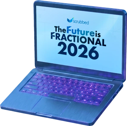 Laptop showing The Future is Fractional 2026